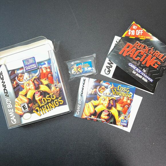 The Lost Vikings GBA Game Boy Advance CIB Complete w/ Manual Blizzard Arcade - Picture 3 of 4